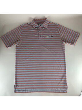 FootJoy NBC Sports Blue Red Athletic Polo Shirt Mens Large